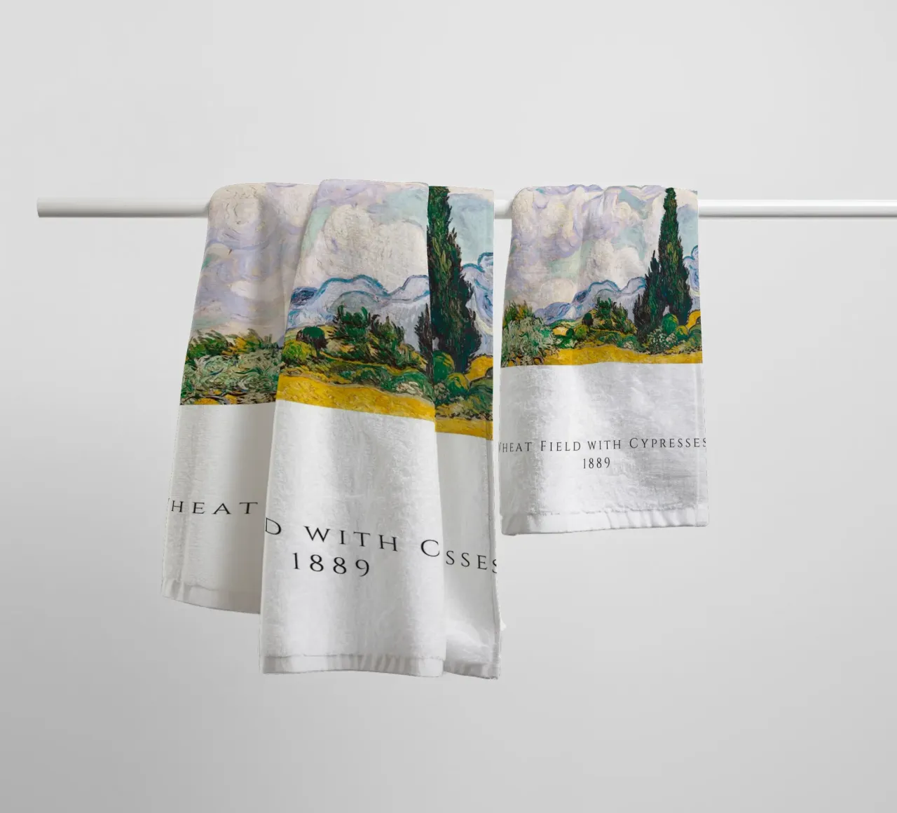 Van Gogh Wheat Field with Cypresses - Post-Impressionist Art towel by homdeco