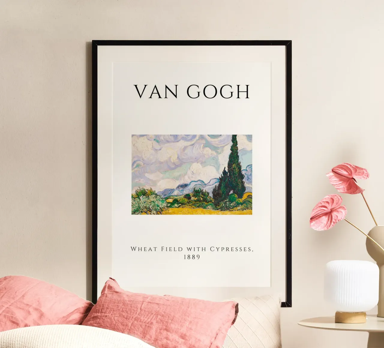 Van Gogh Wheat Field with Cypresses - Post-Impressionist Art poster by homdeco
