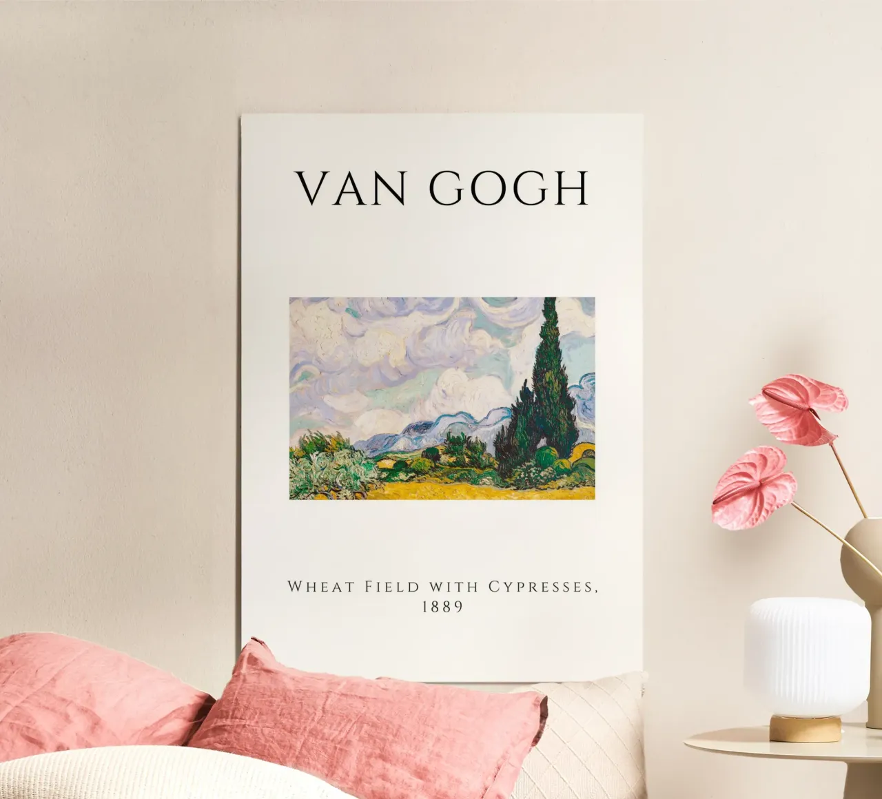 Van Gogh Wheat Field with Cypresses - Post-Impressionist Art poster by homdeco