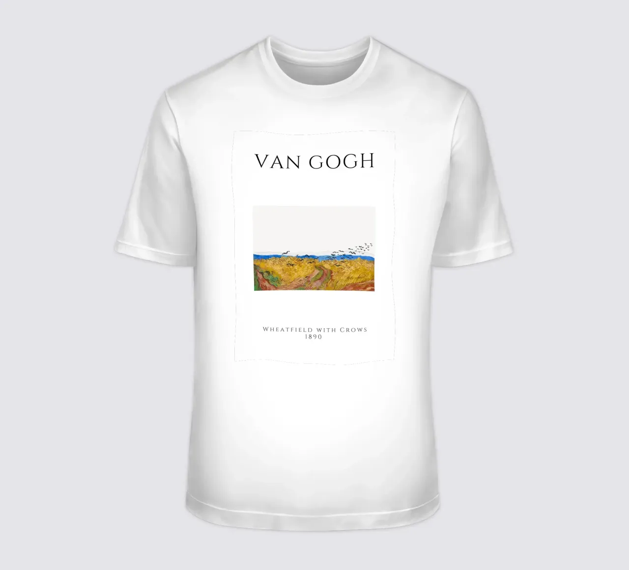 Van Gogh Wheatfield with Crows - Post-Impressionist Print t-shirt by homdeco