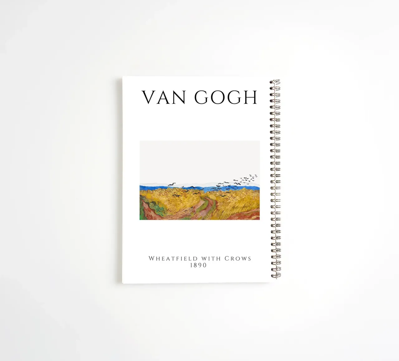 Van Gogh Wheatfield with Crows - Post-Impressionist Print spiral notebook by homdeco