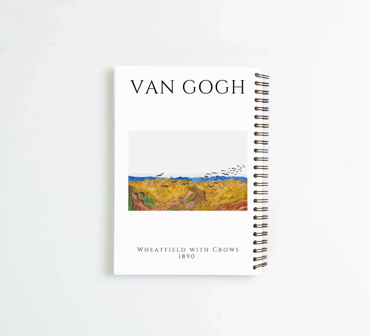 Van Gogh Wheatfield with Crows - Post-Impressionist Print spiral notebook by homdeco