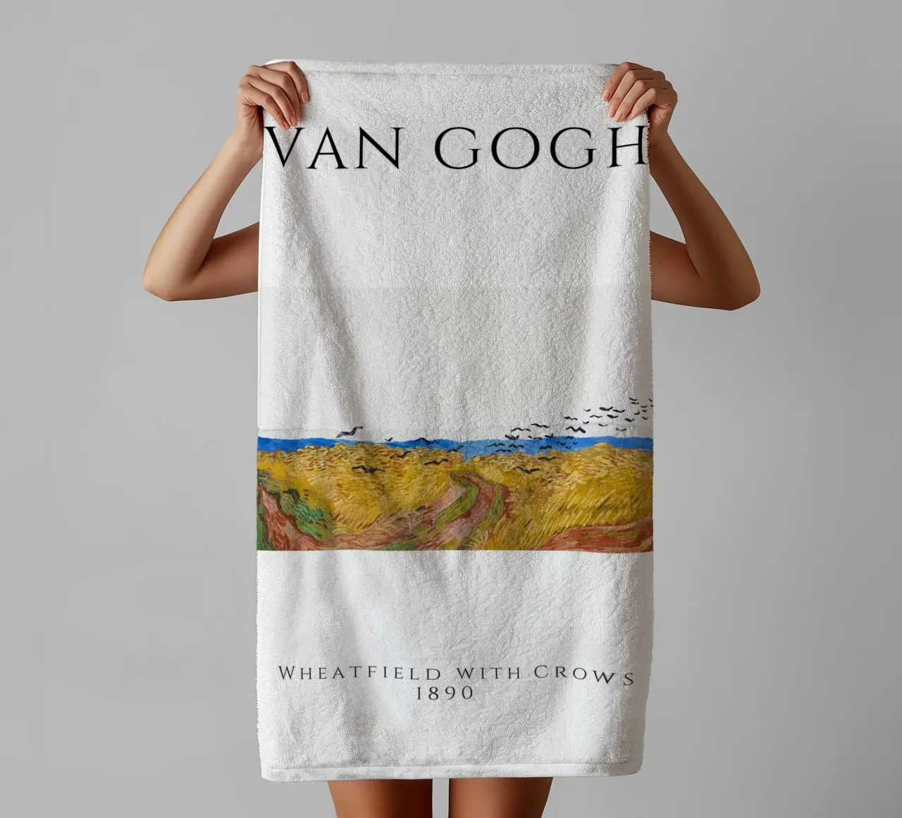 Van Gogh Wheatfield with Crows - Post-Impressionist Print towel by homdeco