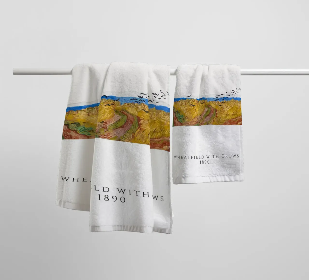Van Gogh Wheatfield with Crows - Post-Impressionist Print towel by homdeco