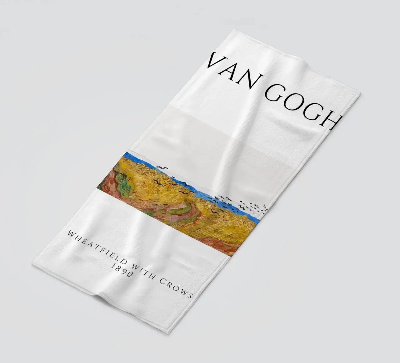 Van Gogh Wheatfield with Crows - Post-Impressionist Print beach towel by homdeco