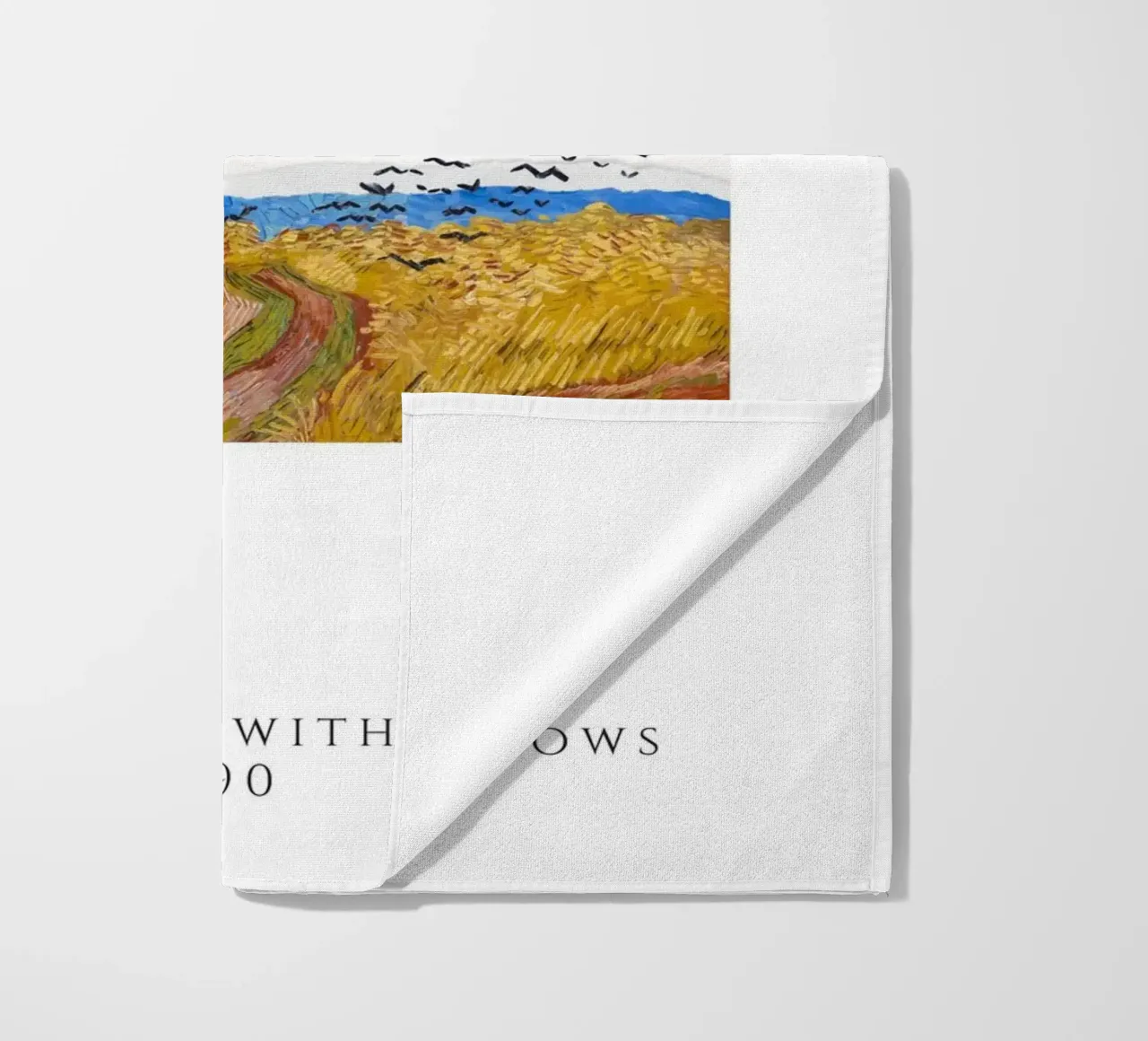Van Gogh Wheatfield with Crows - Post-Impressionist Print beach towel by homdeco