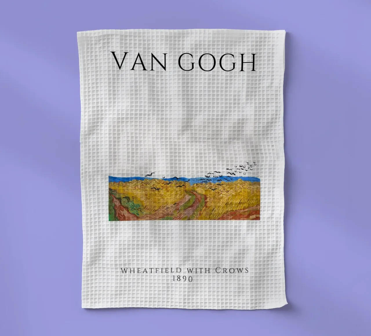 Van Gogh Wheatfield with Crows - Post-Impressionist Print tea towel by homdeco