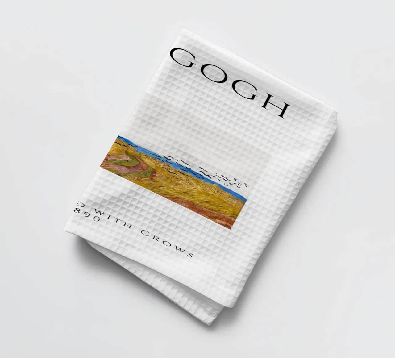 Van Gogh Wheatfield with Crows - Post-Impressionist Print tea towel by homdeco