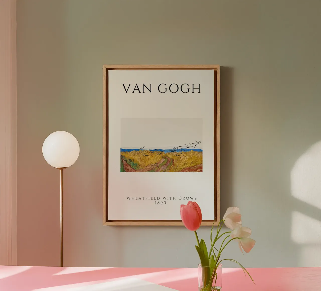 Van Gogh Wheatfield with Crows - Post-Impressionist Print canvas with Floater frame by homdeco