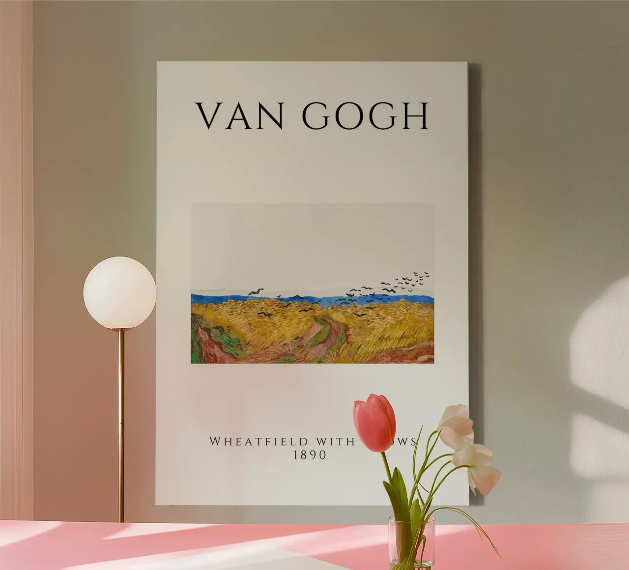 Van Gogh Wheatfield with Crows - Post-Impressionist Print canvas with Floater frame by homdeco
