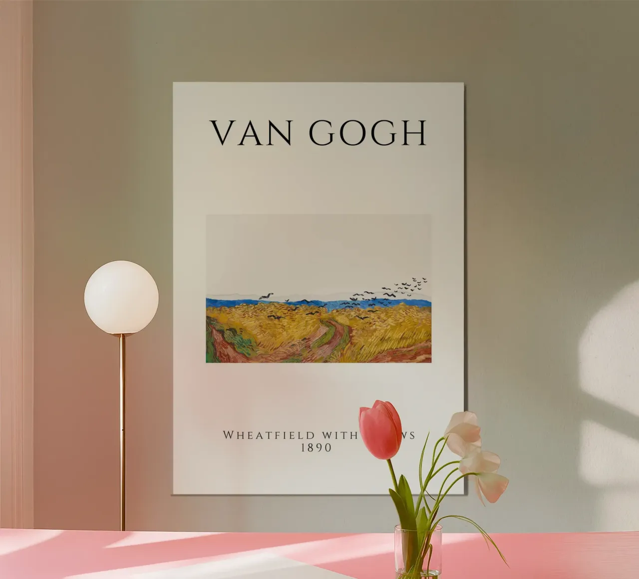 Van Gogh Weizenfeld mit Krähen - Post-Impressionistischer Druck Poster von homdeco