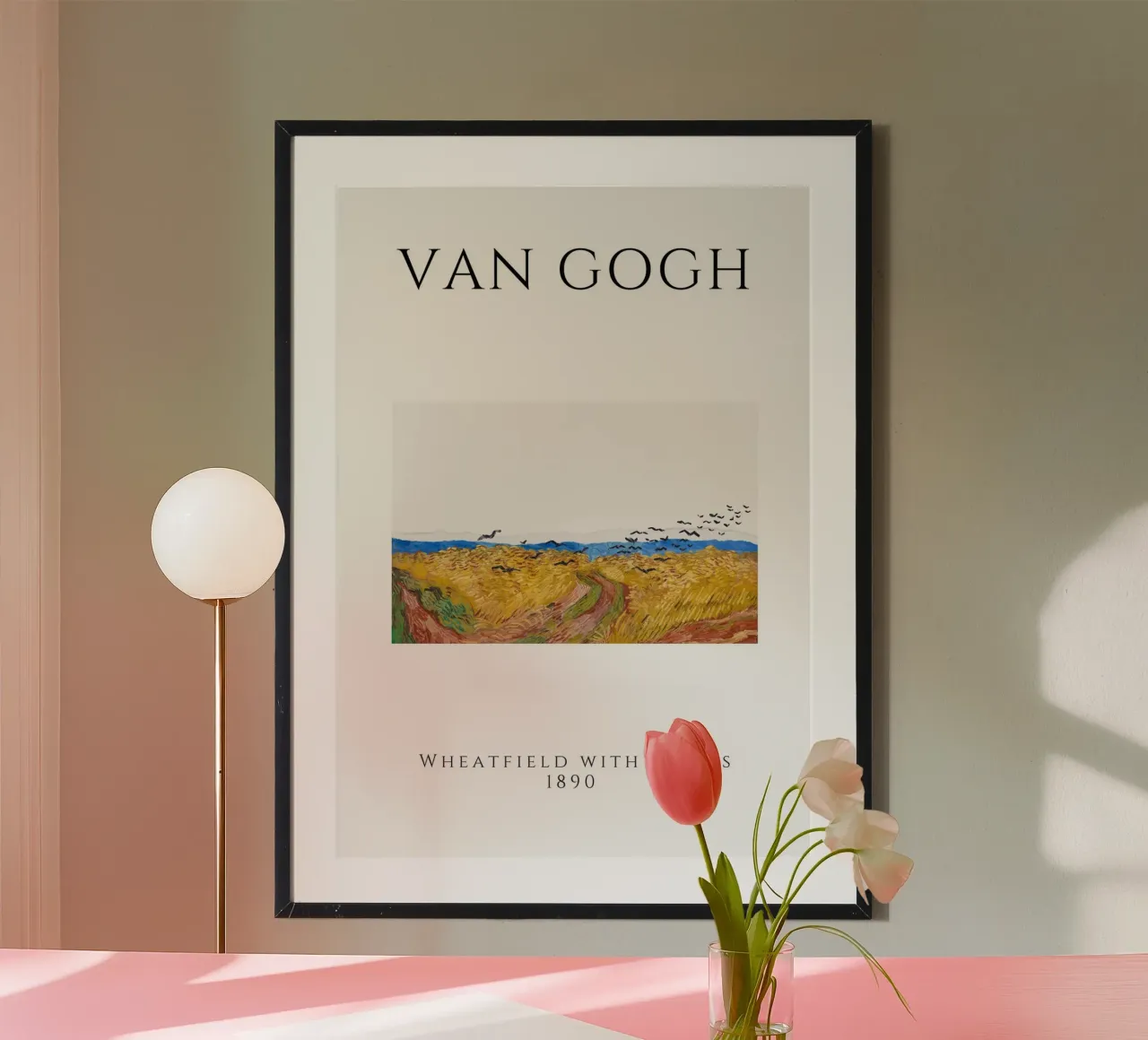 Van Gogh Weizenfeld mit Krähen - Post-Impressionistischer Druck Poster von homdeco