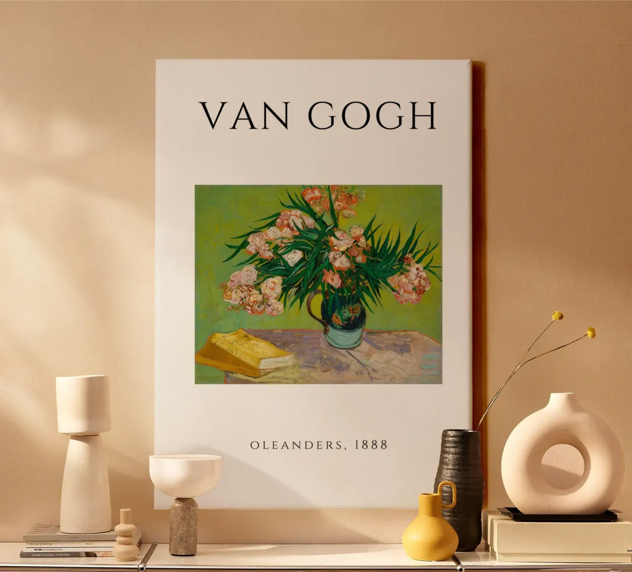 Van Gogh Oleanders 1888 - Post-Impressionist Floral Print canvas met Baklijst van homdeco
