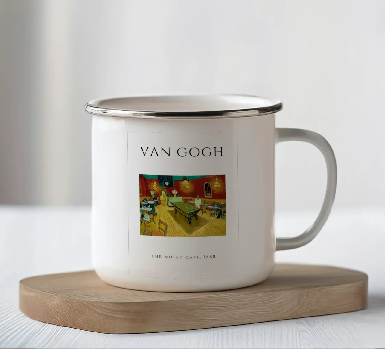 Van Gogh Il caffè di notte 1888 - Interno post-impressionista tazza in smalto da homdeco