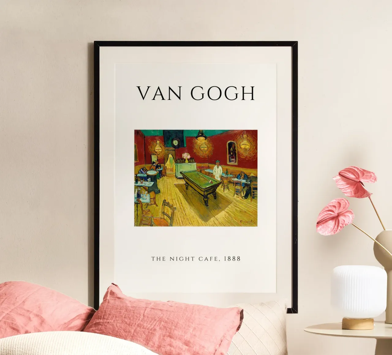 Van Gogh Il caffè di notte 1888 - Interno post-impressionista poster da homdeco