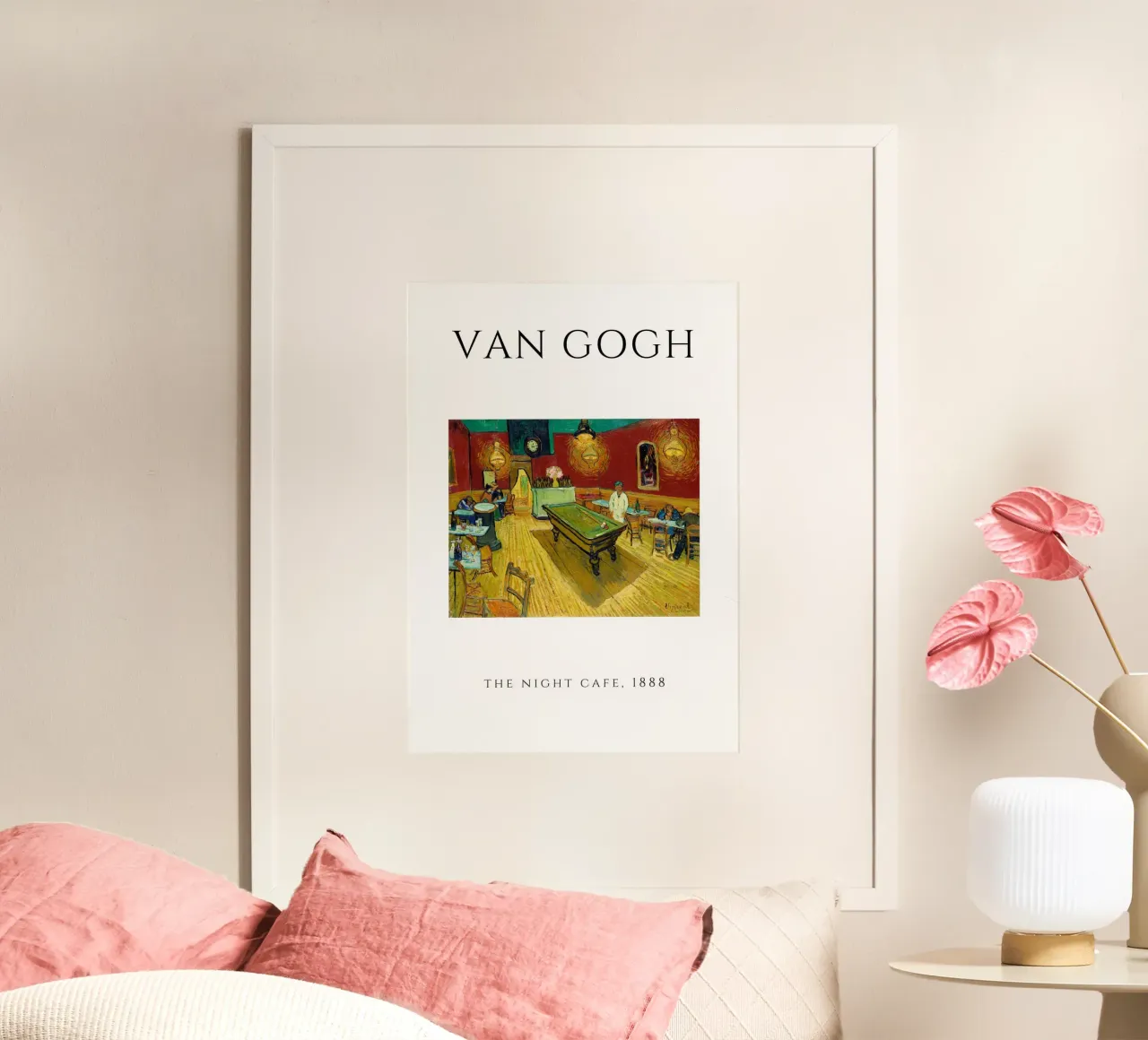 Van Gogh Il caffè di notte 1888 - Interno post-impressionista poster da homdeco