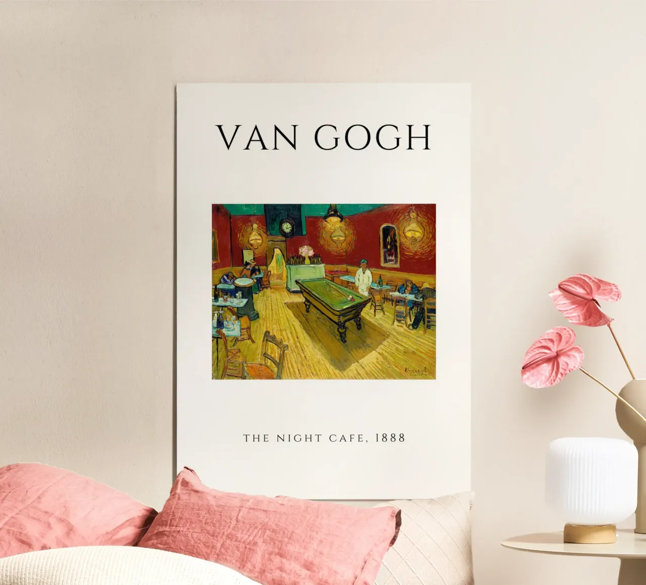 Van Gogh Il caffè di notte 1888 - Interno post-impressionista poster da homdeco