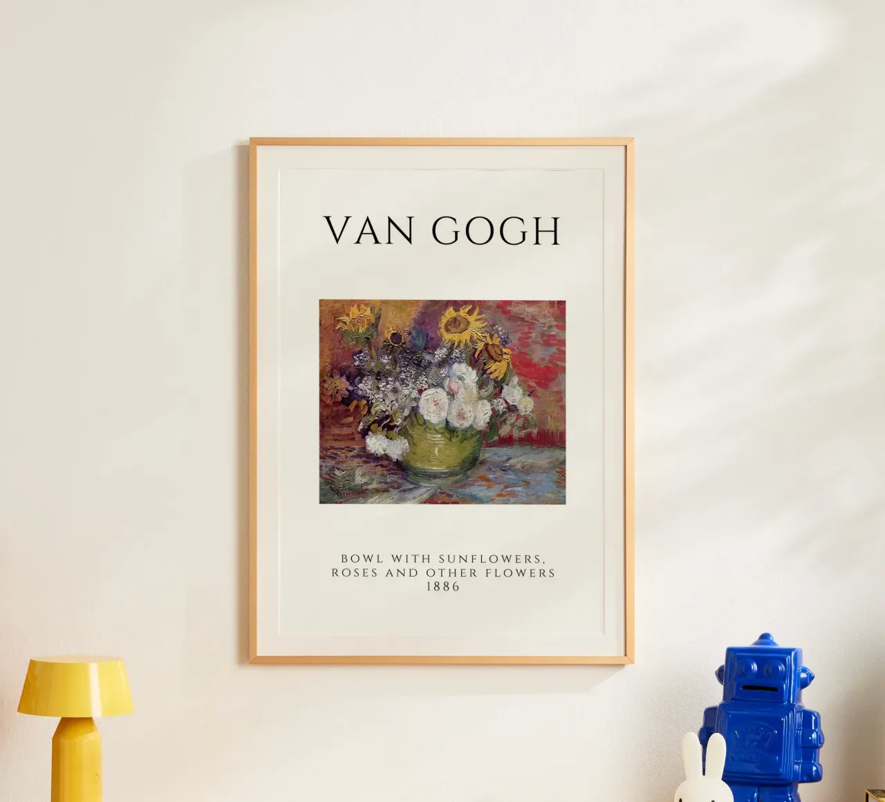 La ciotola con fiori di Van Gogh, 1886 - Stile post-impressionista poster con telaio in alluminio da homdeco