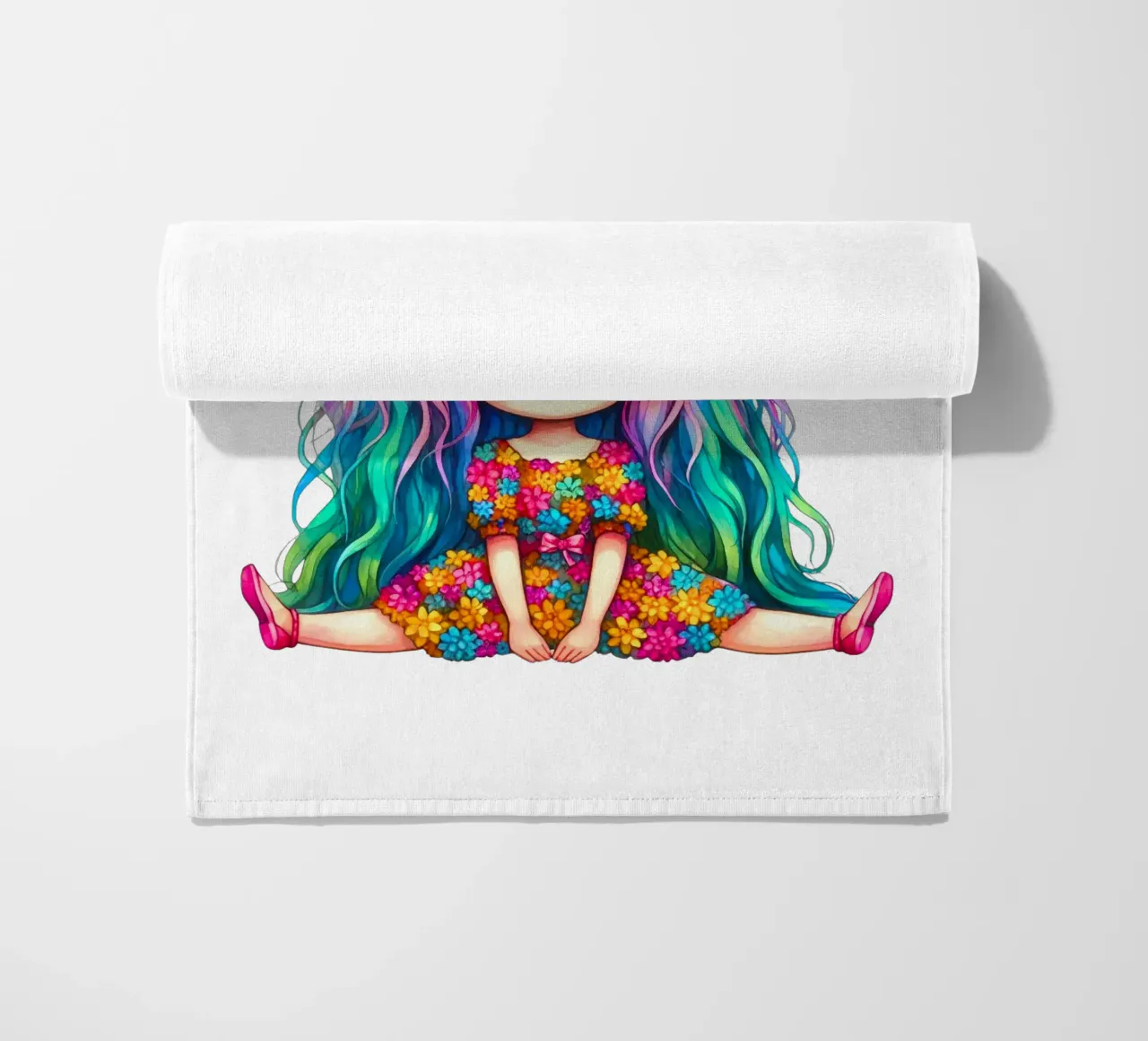 Ragazza eccentrica e arrabbiata telo mare da Whiskers & Ink Kreations