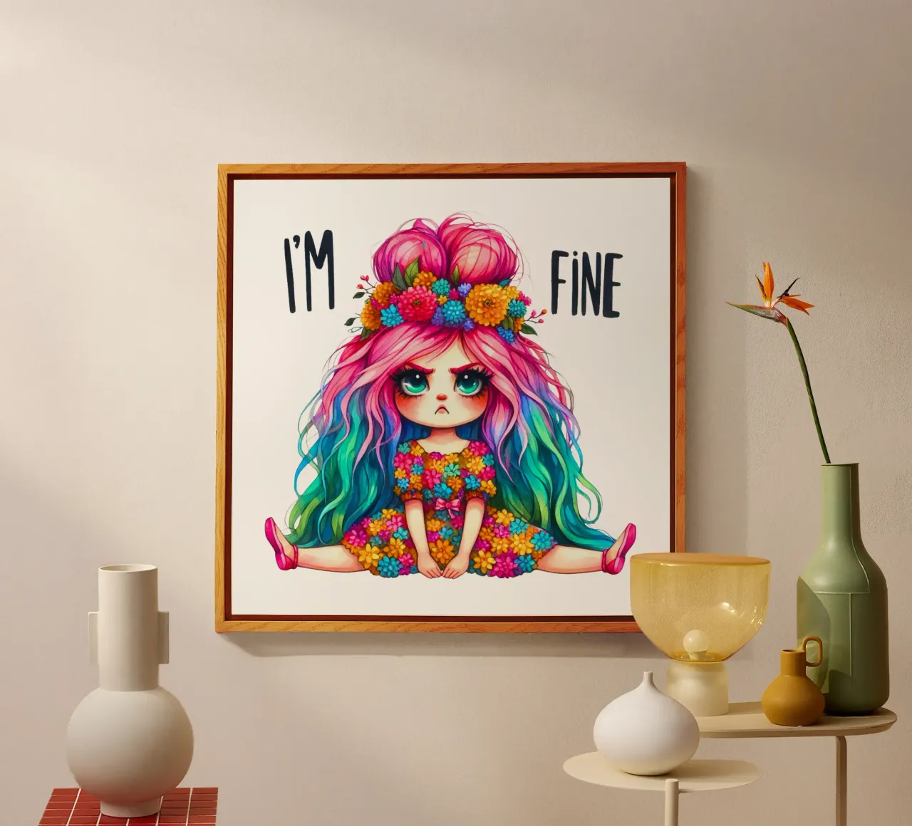 Ragazza eccentrica e arrabbiata plexiglass da Whiskers & Ink Kreations