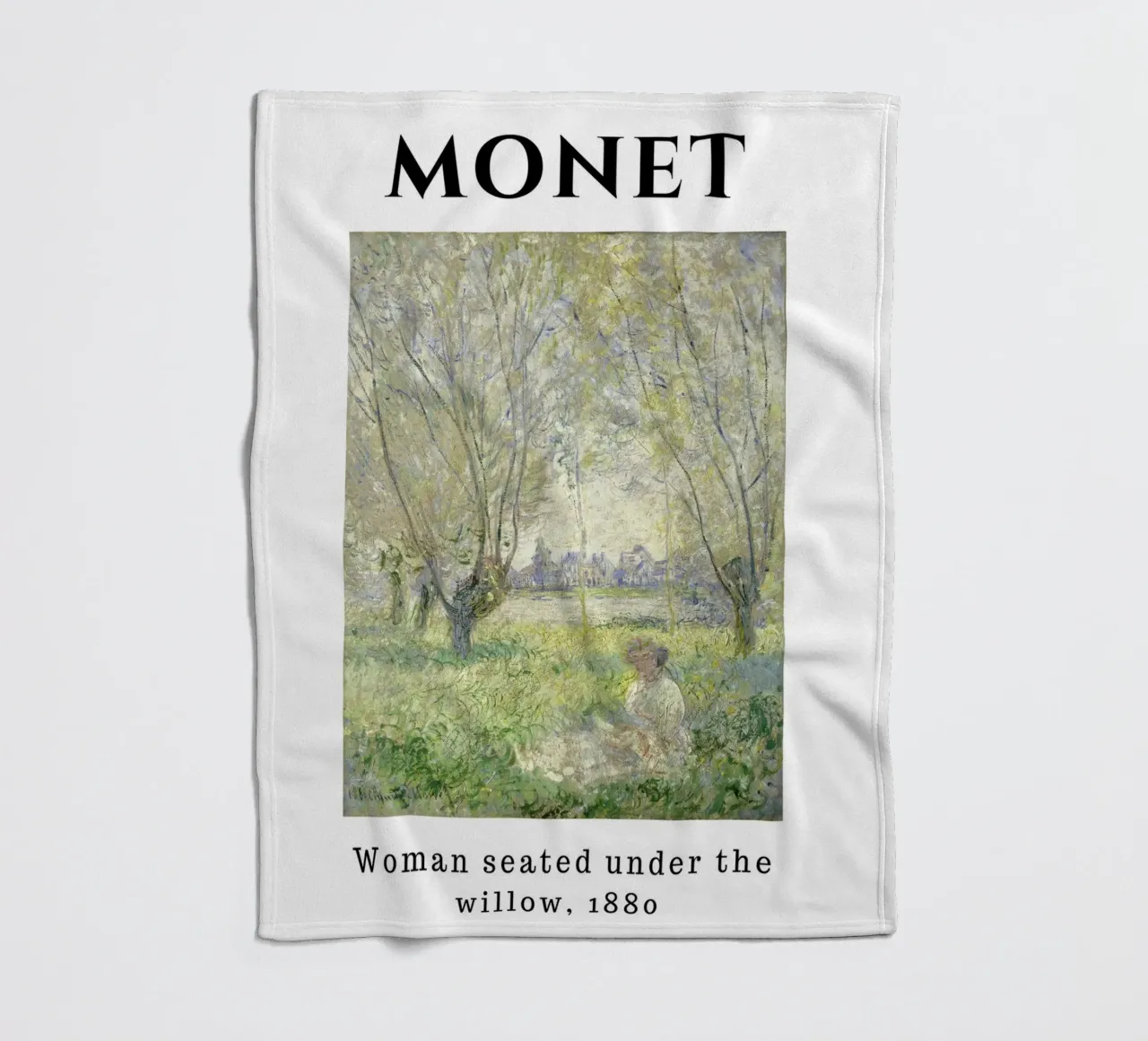 La donna sotto il salice di Monet, 1880 - Una serena terra impressionista coperta in pile da homdeco