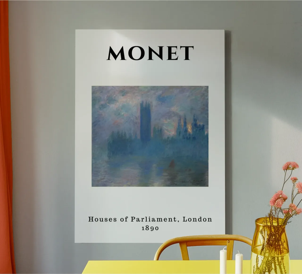 Il Palazzo del Parlamento di Monet, 1890 - London Impressionist Fo tela con Cornice a cassetta da homdeco