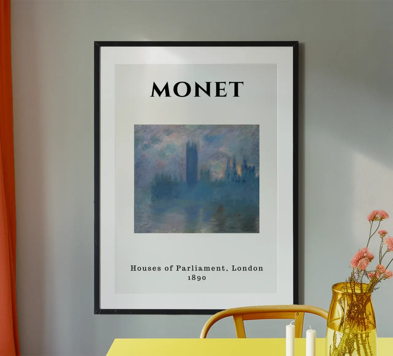Il Palazzo del Parlamento di Monet, 1890 - London Impressionist Fo poster da homdeco