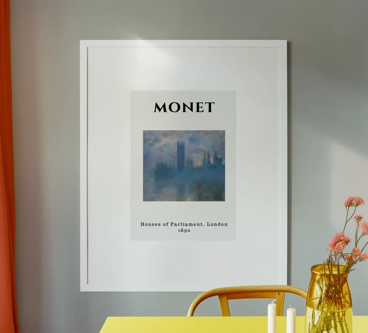Il Palazzo del Parlamento di Monet, 1890 - London Impressionist Fo poster da homdeco
