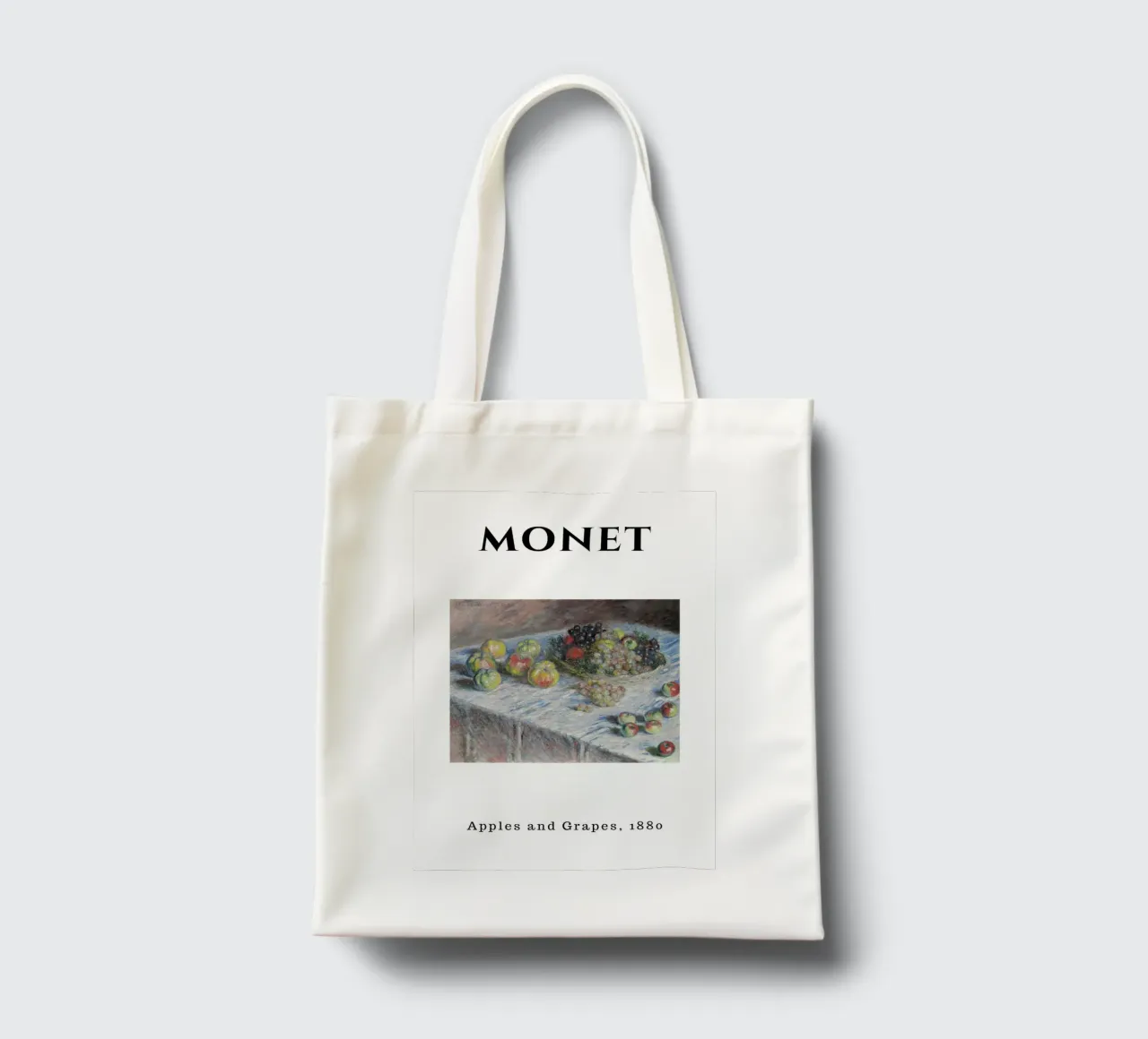 Mele e uva di Monet, 1880 - Natura morta impressionista borsa in juta da homdeco