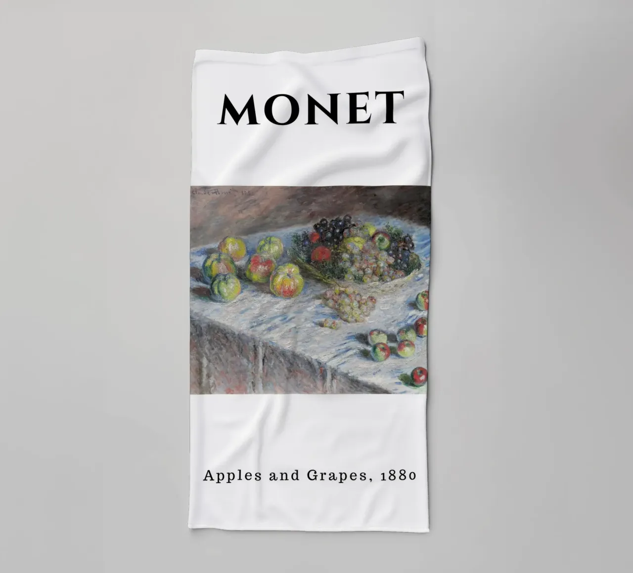 Mele e uva di Monet, 1880 - Natura morta impressionista asciugamano da bagno da homdeco