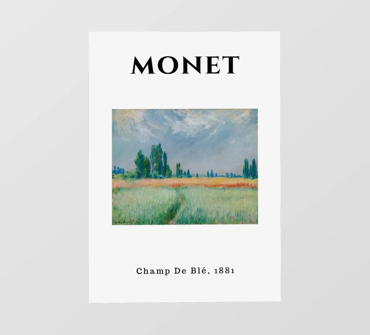 Monet's Wheat Field, 1881 - Serene Impressionist Landscape backlit film by homdeco