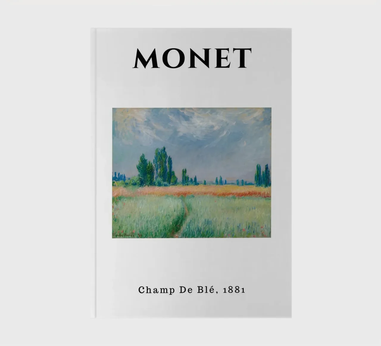 Monet's Wheat Field, 1881 - Serene Impressionist Landscape notebook by homdeco