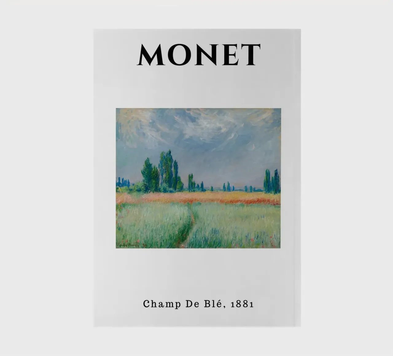 Monet's Wheat Field, 1881 - Serene Impressionist Landscape notebook by homdeco