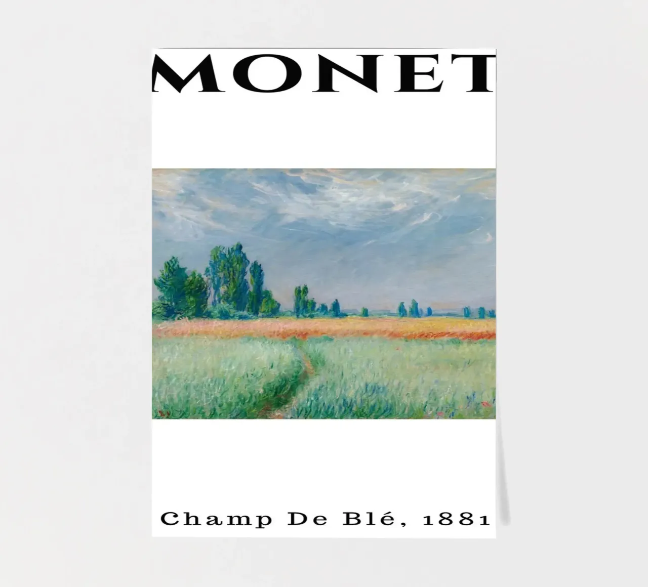 Monet's Wheat Field, 1881 - Serene Impressionist Landscape sticker sheet by homdeco