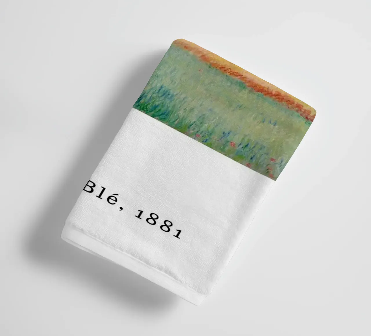 Monet's Wheat Field, 1881 - Serene Impressionist Landscape towel by homdeco