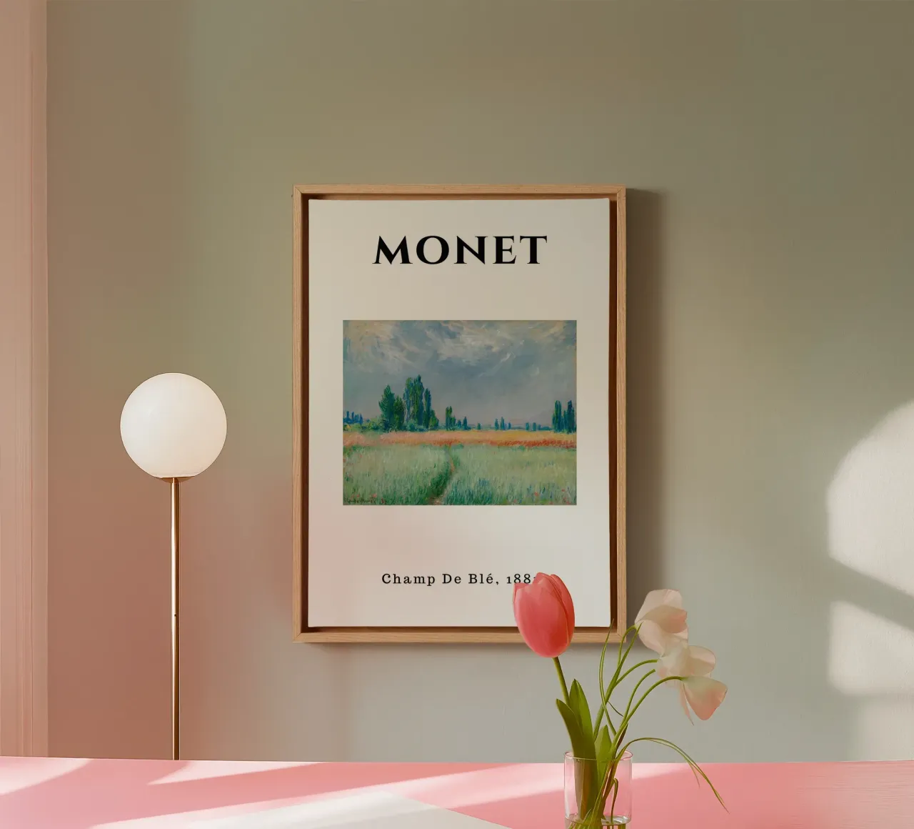 Campo de trigo de Monet, 1881 - Sereno paisaje impresionista lienzo de homdeco