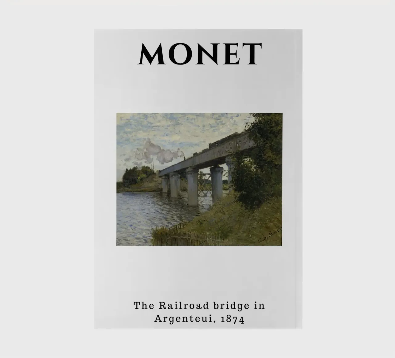 Monet's Argenteuil Railroad Bridge, 1874 - Impressionist Lan notebook by homdeco