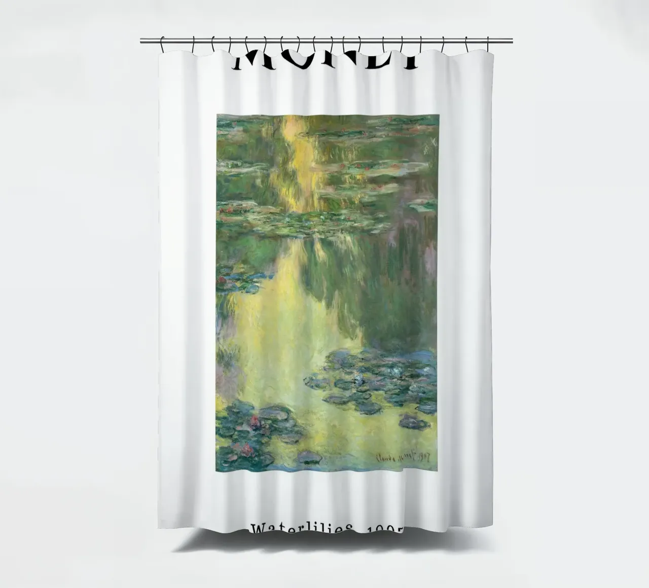 Le ninfee di Monet, 1907 - Riflessi impressionisti dello stagno tenda da doccia da homdeco