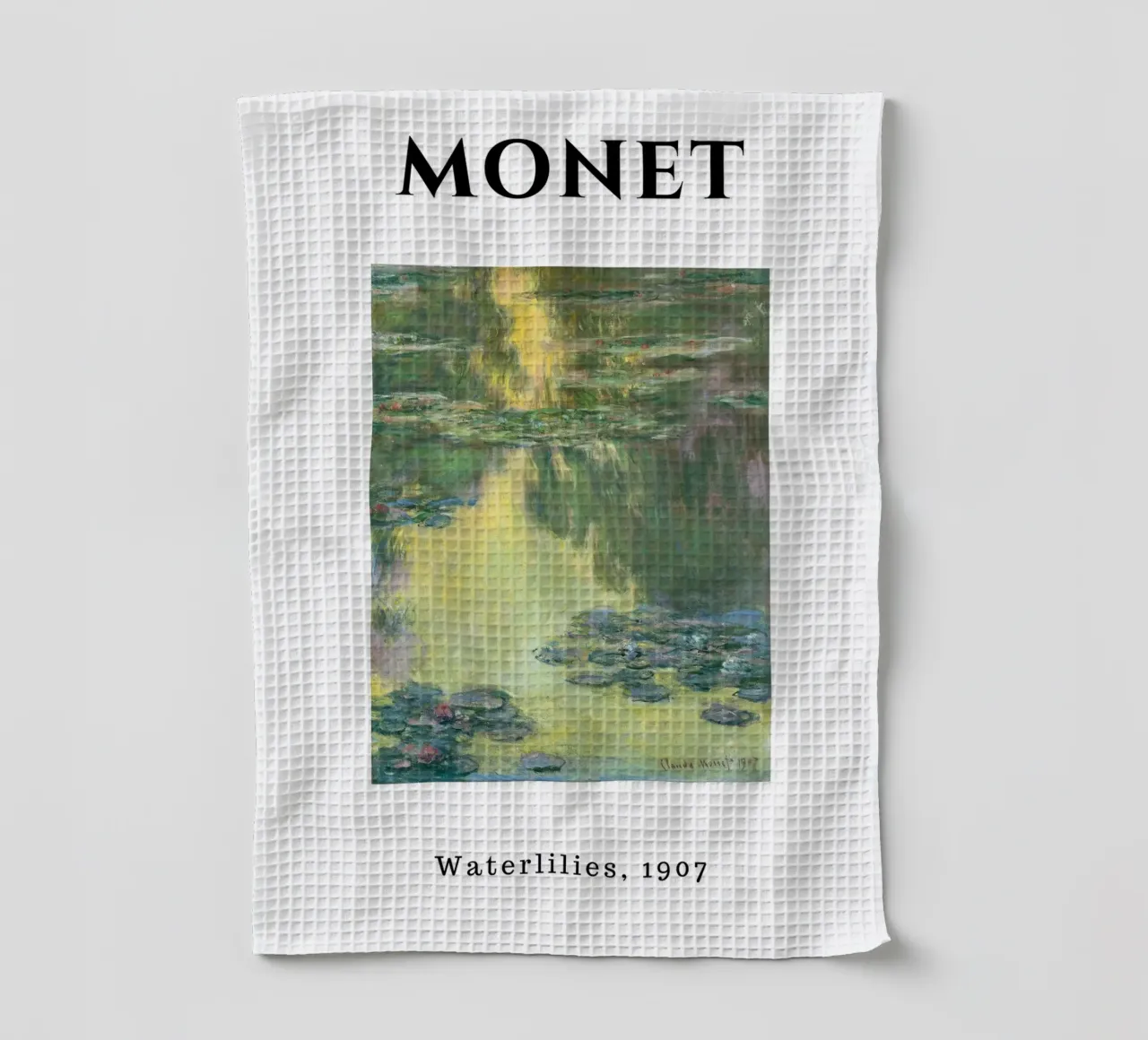 Le ninfee di Monet, 1907 - Riflessi impressionisti dello stagno canovaccio da cucina da homdeco