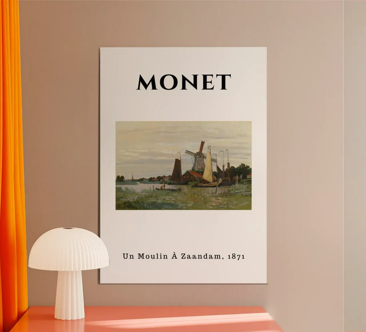 Il mulino a vento di Monet a Zaandam, 1871 - Terra degli impressionisti olandesi poster da homdeco