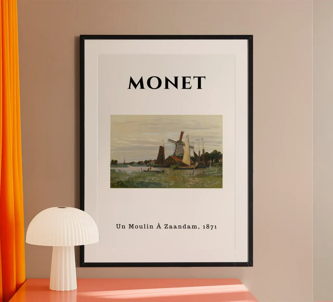 Il mulino a vento di Monet a Zaandam, 1871 - Terra degli impressionisti olandesi poster da homdeco