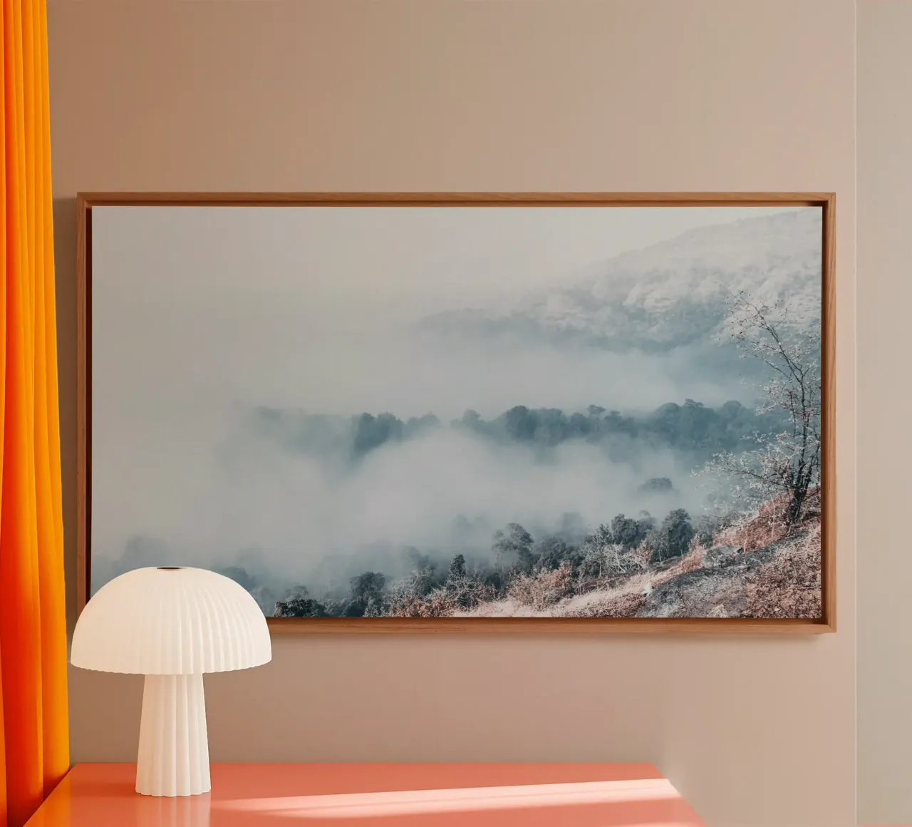 Sussurri della nebbia tela con Cornice a cassetta da PhotoVibe Decor