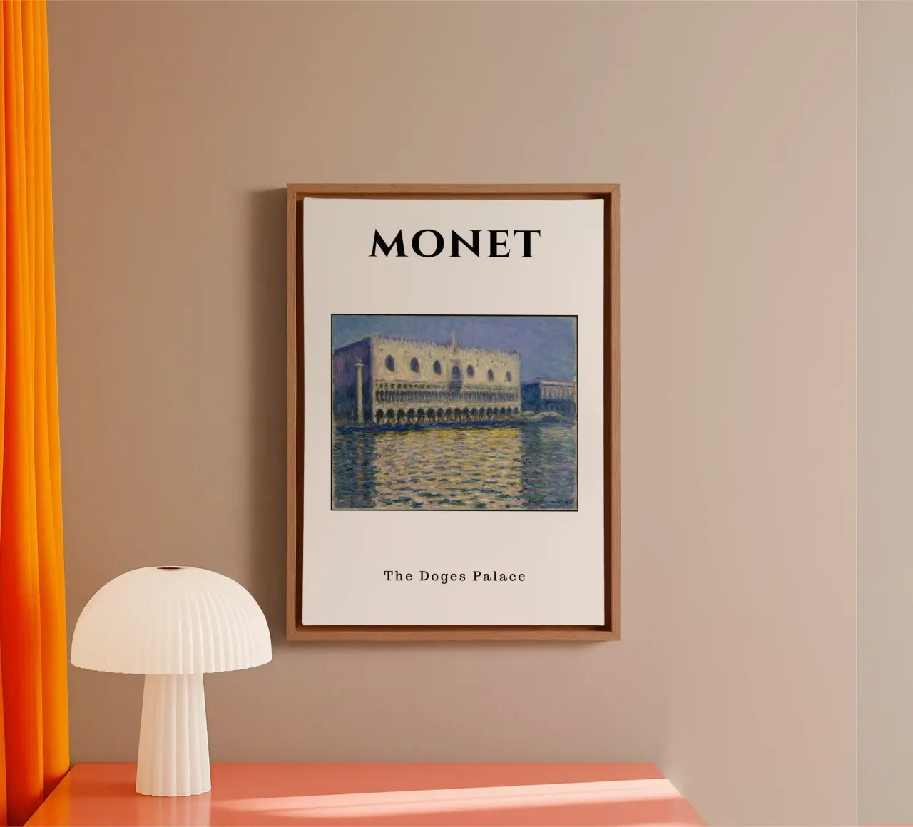 Monets Dogenpaleis - Venetiaans impressionistisch icoon canvas met Baklijst van homdeco
