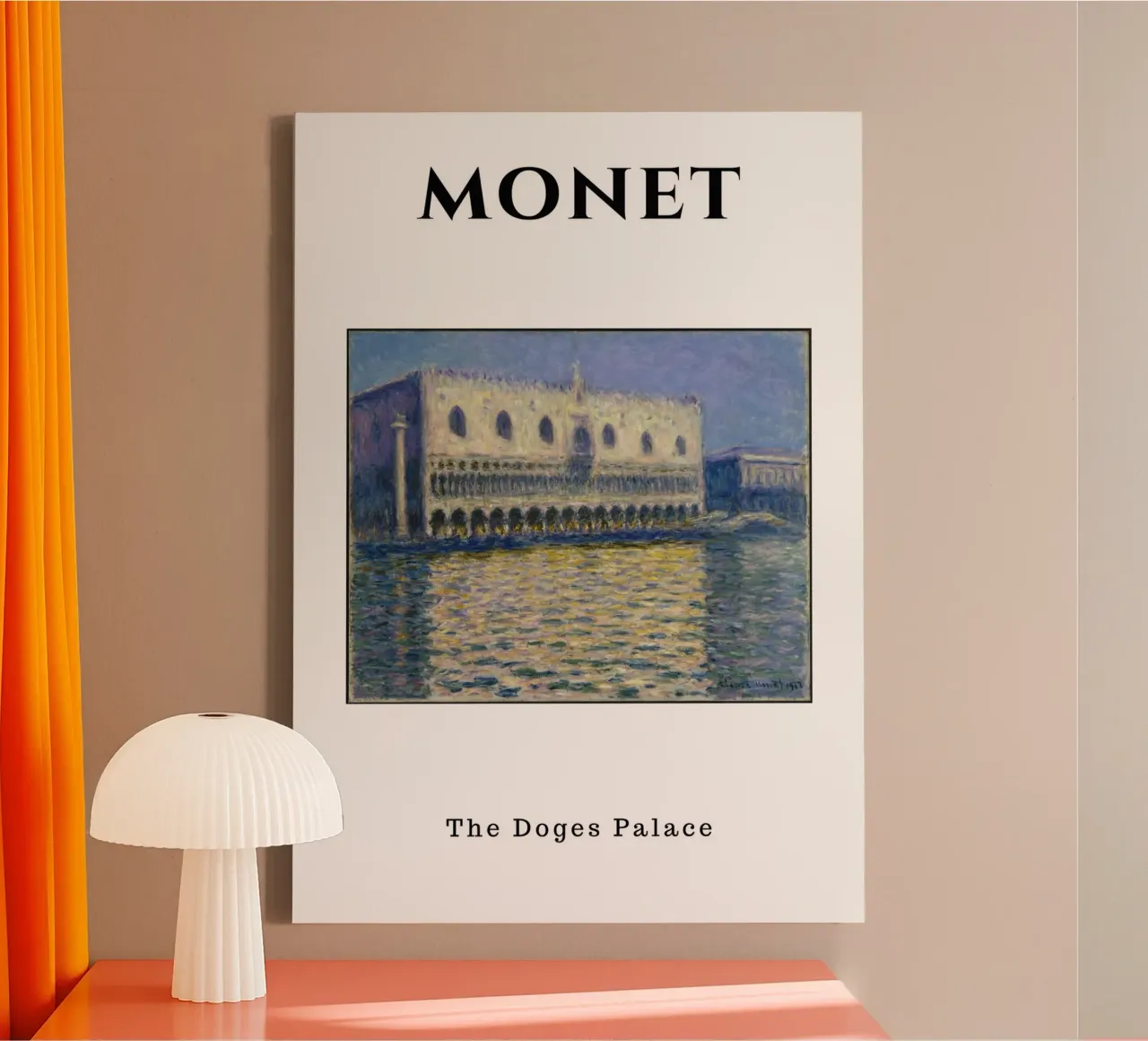 Monets Dogenpaleis - Venetiaans impressionistisch icoon canvas met Baklijst van homdeco
