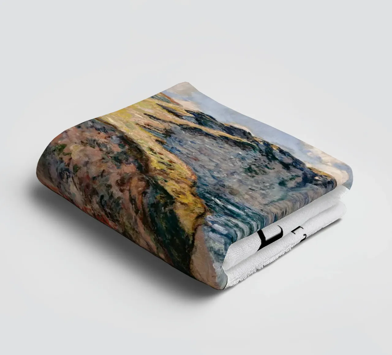 La scogliera d'Aval di Monet, Étretat, 1885 - Impressionismo costiero asciugamano da bagno da homdeco
