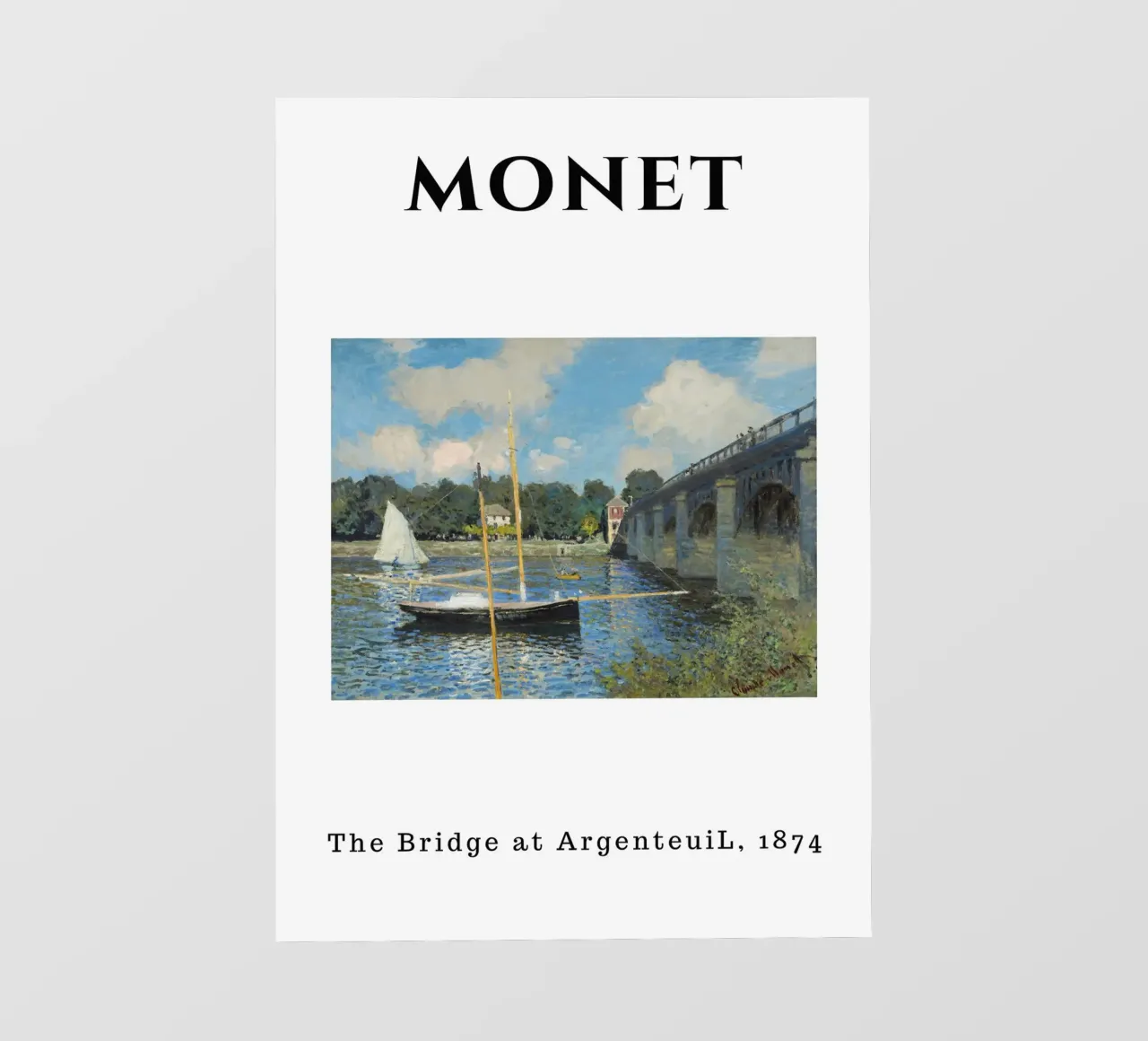Il ponte di Argenteuil di Monet, 1874 - Sce fluviale impressionista pellicola backlit da homdeco