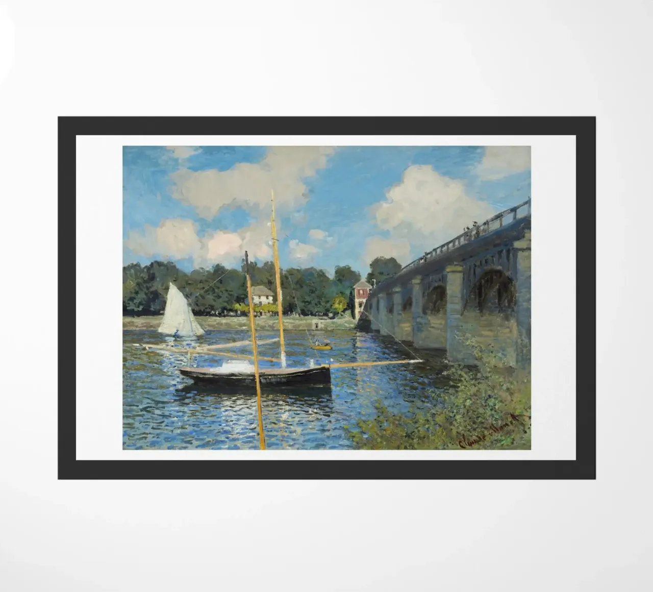 Il ponte di Argenteuil di Monet, 1874 - Sce fluviale impressionista zerbino da homdeco