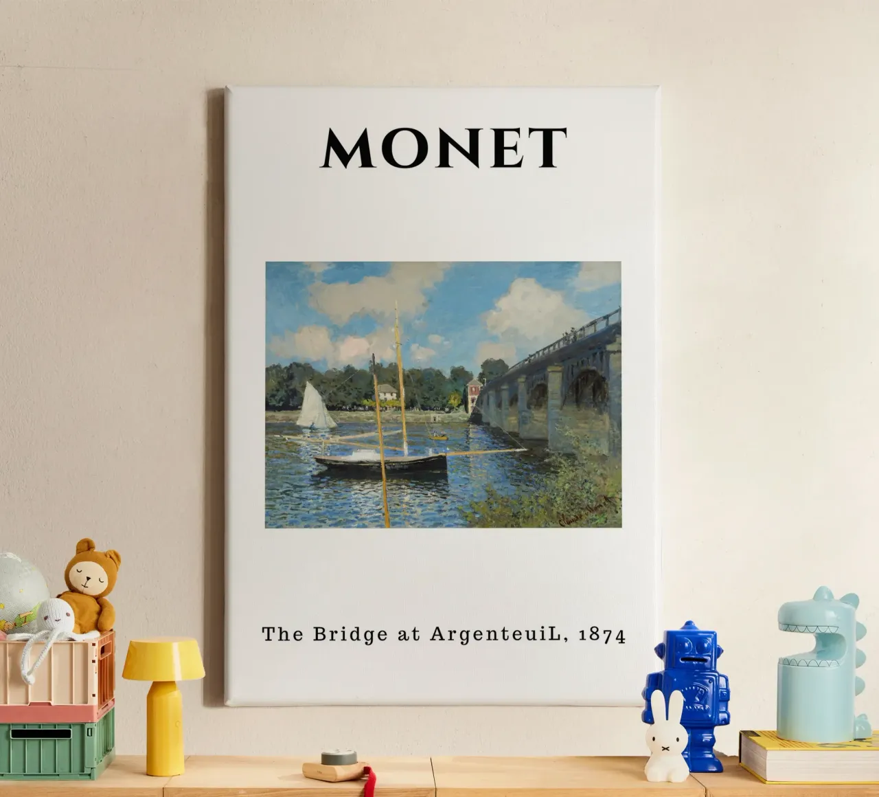 Il ponte di Argenteuil di Monet, 1874 - Sce fluviale impressionista tela da homdeco
