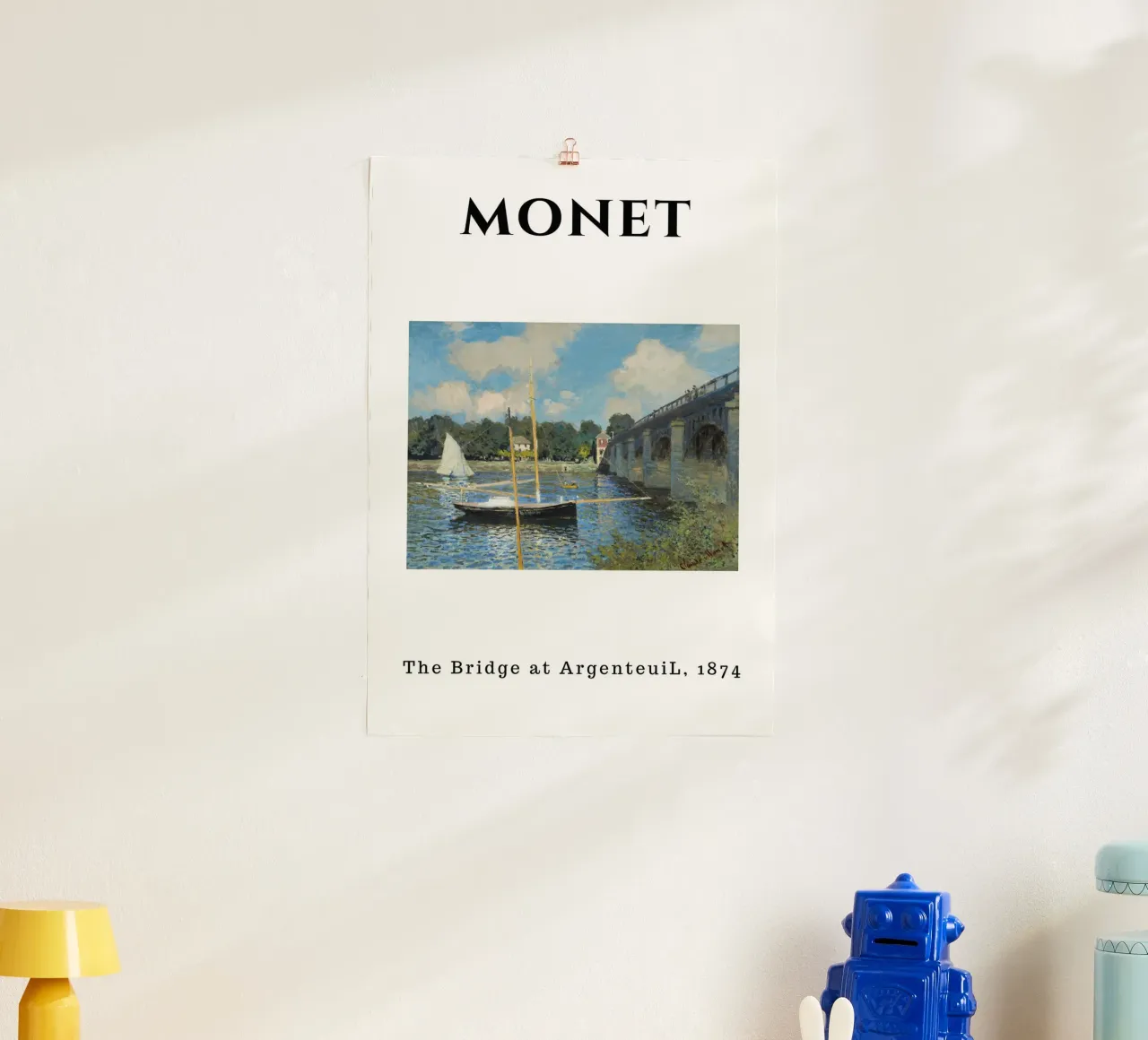 Il ponte di Argenteuil di Monet, 1874 - Sce fluviale impressionista carta hahnemühle da homdeco