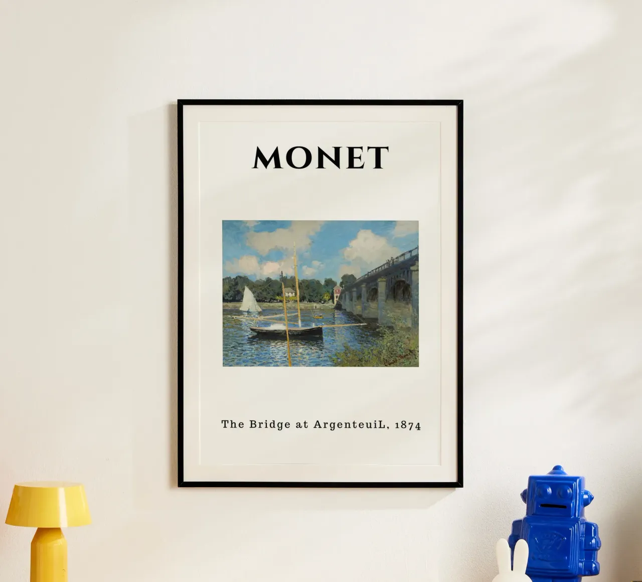 Il ponte di Argenteuil di Monet, 1874 - Sce fluviale impressionista carta hahnemühle da homdeco